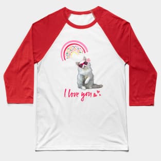 Rainbow Cat Love Baseball T-Shirt